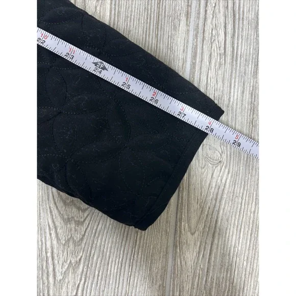 R.Q.T. Black Lined Quilted Embroidered Lightweight Button Up Jacket Womens SZ L - Picture 5 of 8